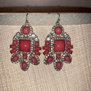 Pink rhinestone earrings